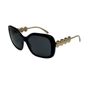 VERSACE Black & Gold Medusa Coin Sunglasses 4375 GB1/87 53-18 135 3N